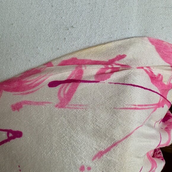 Alexia Admor 100% Silk White with Pink Floral Splatter Design Mini Party Dress - Picture 9 of 15